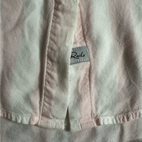 Rails cabana striped button down shirt small baby pink white stripe sleeveless - Picture 5 of 10